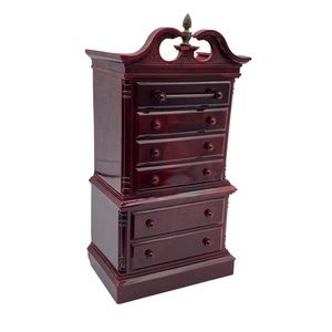 Vtg Celluloid/Lucite Park Sherman Highboy Dresser Coin Bank Dollhouse Miniature